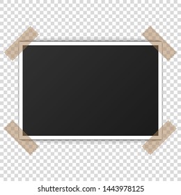 printed photo paper mockup realistic photo frame vector illustration