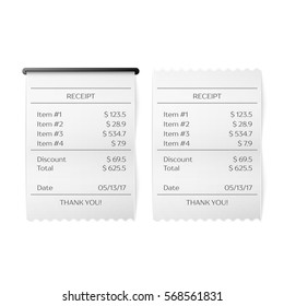 Printed receipt vector