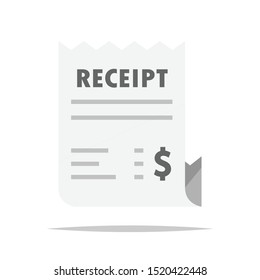 printed Receipt vector isolated illustration