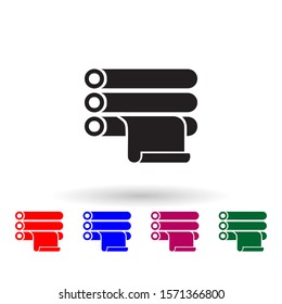 Printed roll multi color icon. Simple glyph, flat vector of print house icons for ui and ux, website or mobile application