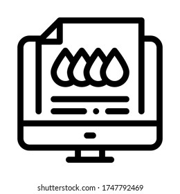 printed sheet in computer icon vector. printed sheet in computer sign. isolated contour symbol illustration