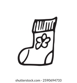 printed sock for baby newborn vector composition graphics doodle hand drawn illustration base for textile design tableware and printing