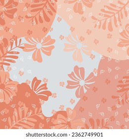 plantilla de diseño de bufanda de sqaure impresa con diseño de patrones florales abstractos