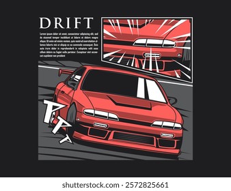 printed use vector file with 90s car cartoon image design