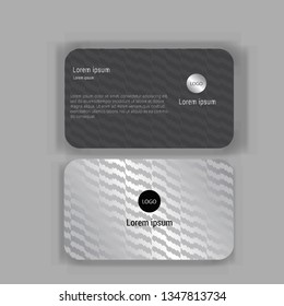 PrintElegant flat design simple premium business card with  silver color and element detail,10eps