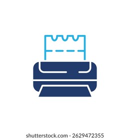 impressora bilhete de código de barras ícone colorido vetor design bom para web ou aplicativo móvel