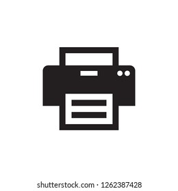 Printer - black icon on white background vector illustration for website, mobile application, presentation, infographic. Graphic design element. 