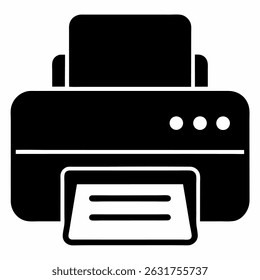 Printer black icon on white background.