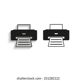 Printer  - black vector icons