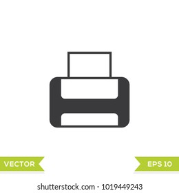 printer black web icon flat on white background vector template illustration 