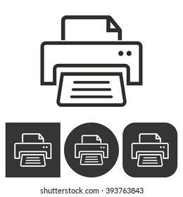 Printer Black White Icons Vector Illustration Stock Vector (Royalty ...