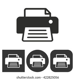 Printer   -  black and white icons. Vector illustration. 