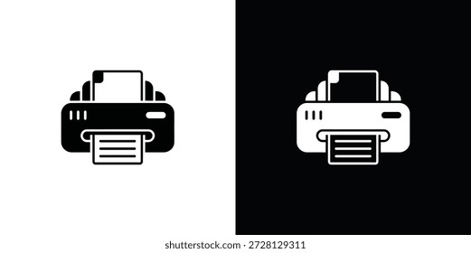 Printer in Black and White on Contrasting Backgrounds