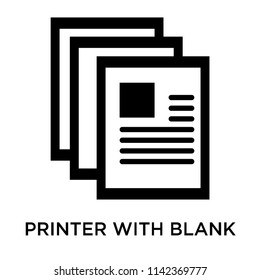 Printer with blank paper sheet icon vector isolated on white background for your web and mobile app design, Printer with blank paper sheet logo concept