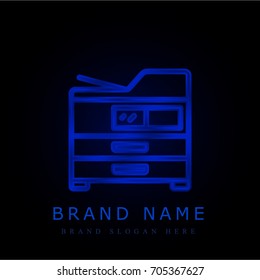 Printer blue chromium metallic logo