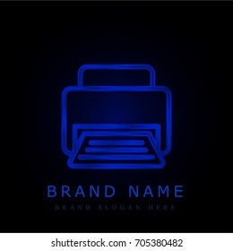 Printer blue chromium metallic logo