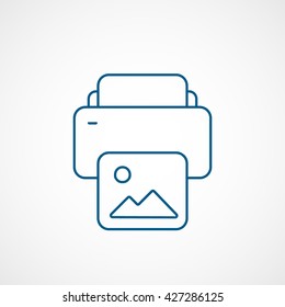 Printer Blue Icon On White Background