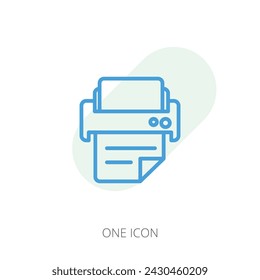 Printer blue line icon, vector best line icon on white background , EPS 10