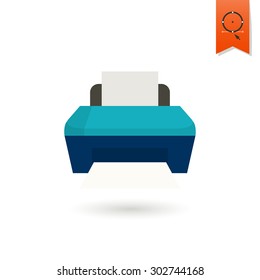 Printer. Business and Finance, Single Flat Icon. Simple and Minimalistic Style. Vector