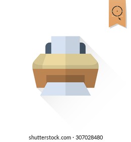 Printer. Business and Finance, Single Flat Icon. Simple and Minimalistic Style. Vector