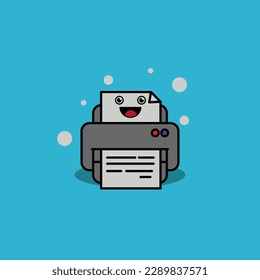 Icono de mascota de corte de caracteres de impresora