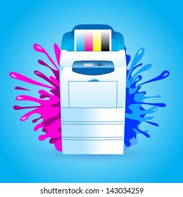 printer cmyk print splash vector