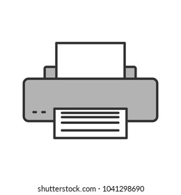 Printer color icon. Printing machine. Isolated vector illustration