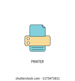 Printer colorful line icon. Simple Icon illustration. Print Line Icon Useful For Web, Mobile, Software & Apps. Eps-10.
