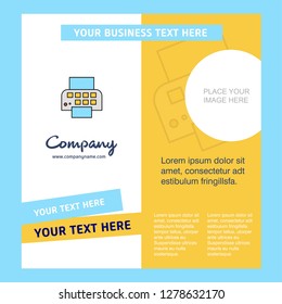 Printer Company Brochure Template. Vector Busienss Template