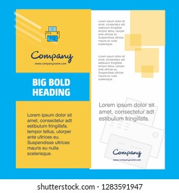 Printer Company Brochure Title Page Design. Company profile, annual report, presentations, leaflet Vector Background
