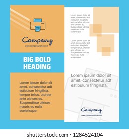 Printer Company Brochure Title Page Design. Company profile, annual report, presentations, leaflet Vector Background
