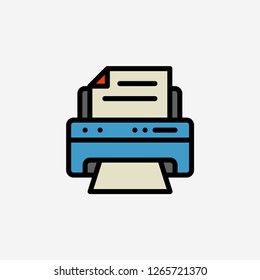 Printer concept line icon. Simple element illustration. Printer concept outline symbol design. Can be used for web and mobile UI/UX . Modern vector style.modern vector style.