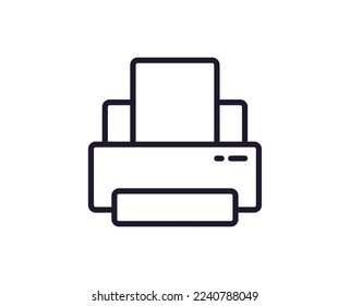 Concepto de impresora. Ilustración moderna de gran calidad para banners, volantes y sitios web. Actrazo editable en estilo plano de moda. Icono de línea del dispositivo. 