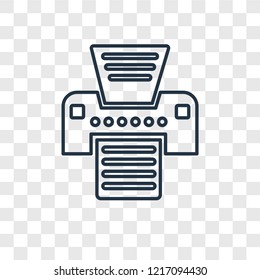 Printer concept vector linear icon isolated on transparent background, Printer concept transparency concept in outline style