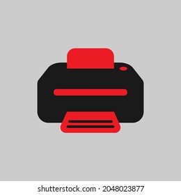 Printer desk flat black icon logo illustration