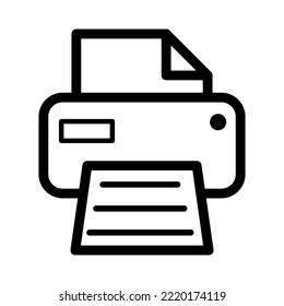 Printer document web icon, printout machine technology flat sign vector illustration .