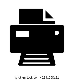 Printer document web icon, printout machine technology flat sign vector illustration .