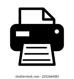 Printer document web icon, printout machine technology flat sign vector illustration .