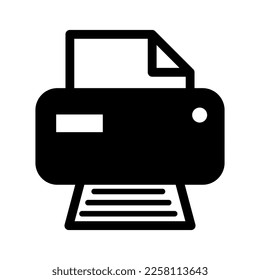 Printer document web icon, printout machine technology flat sign vector illustration .