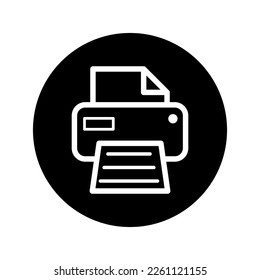 Printer document web icon, printout machine technology flat sign vector illustration .