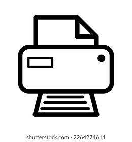 Printer document web icon, printout machine technology flat sign vector illustration .