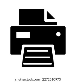 Printer document web icon, printout machine technology flat sign vector illustration .