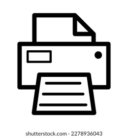 Printer document web icon, printout machine technology flat sign vector illustration .