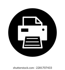 Printer document web icon, printout machine technology flat sign vector illustration .