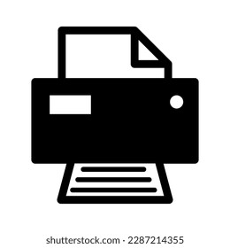 Printer document web icon, printout machine technology flat sign vector illustration .