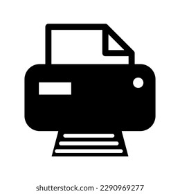 Printer document web icon, printout machine technology flat sign vector illustration .