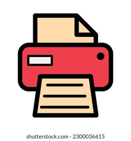 Printer document web icon, printout machine technology flat sign vector illustration .