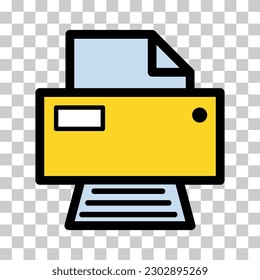 Printer document web icon, printout machine technology flat sign vector illustration .