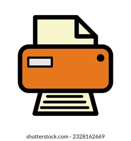 Printer document web icon, printout machine technology flat sign vector illustration .