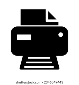 Printer document web icon, printout machine technology flat sign vector illustration .